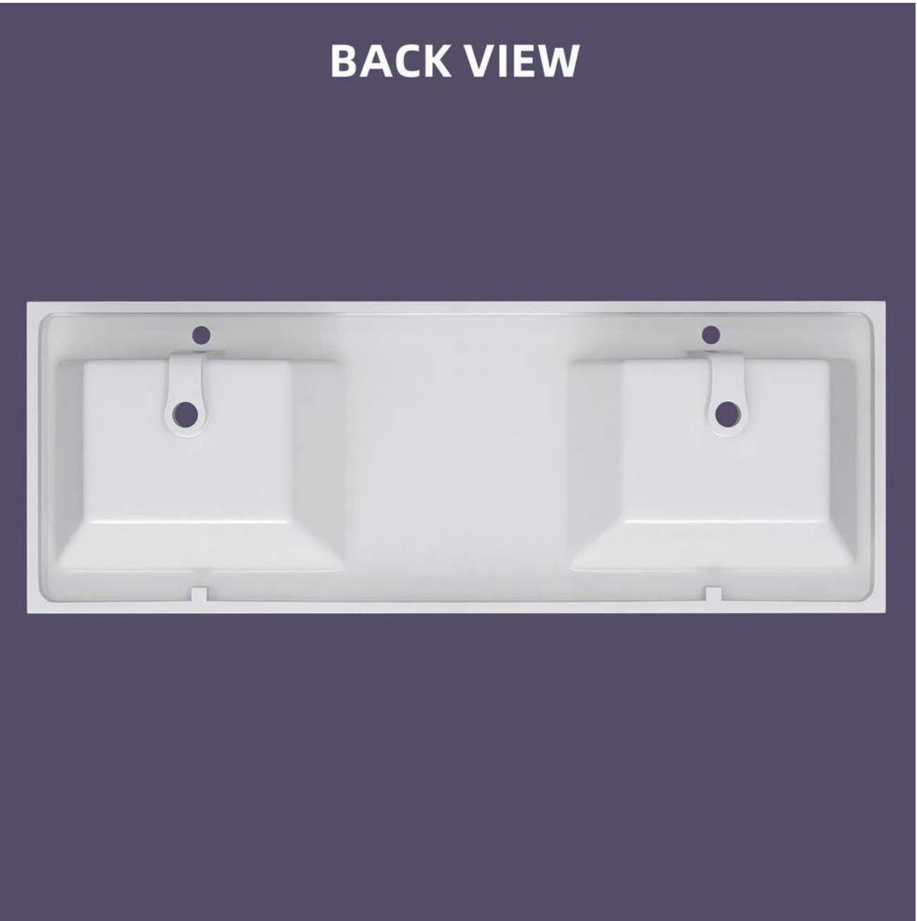 60 in. W x22 in. D Solid Surface Vanity Top White Rectangular Double Sinks Vanity Top with Backsplash & Basin Countertop